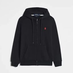 thumbnail for Cross-border spring and autumn small horse zipper thin men's casual hooded sweatshirt, solid color, printed, unisex, loose fit, wholesale