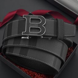 thumbnail for High-grade belts men's high-quality sense of business pure cowhide letter self-buckle belt men's casual simple trouser belt wholesale