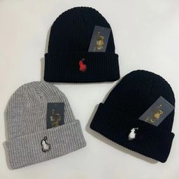 thumbnail for Winter pony embroidery woolen hat unisex trendy European and American simple knitted hat outdoor warm and cold-proof pullover hat