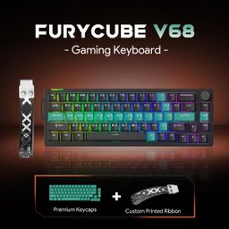 thumbnail for FURYCUBE V68 high-value mechanical keyboard RGB laptop peripheral e-sports game wired keyboard