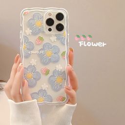thumbnail for Flores adequadas para capa de celular Apple iPhone 14 Pro Max 16 borda ondulada 11 atacado 13 geração X original 15