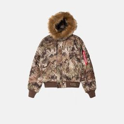 thumbnail for High Version Stu x Alpha Joint FW23 Python Pattern Lined Fur Collar MA-1 Short Pike Dress Fashion
