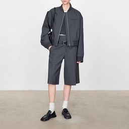 thumbnail for ROW wide-leg pants women's spring and autumn new worsted wool slim straight mid pants, double waist shorts, casual tone pants