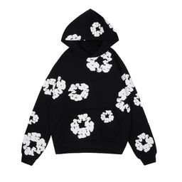 thumbnail for The right version of the DENIM TEARS hoodie kapok flower print foam hooded sweatshirt