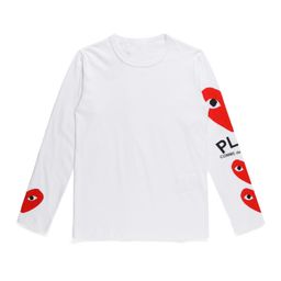 thumbnail for HEYPLAY Japanese fashion brand men's and women's 19 long-sleeved red heart T-shirts, round neck, cotton couple love undershirt