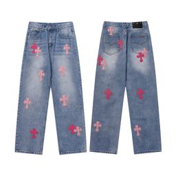 thumbnail for Chrome Hearts new crocodile uni** washed denim trousers cross-border wholesale