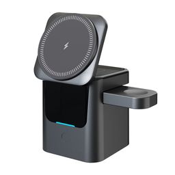 thumbnail for Qi2 Electric Three-In-One Wireless Charger All-In-One Desktop Electric Foldableing Storage Wireless Charger Kc Certified