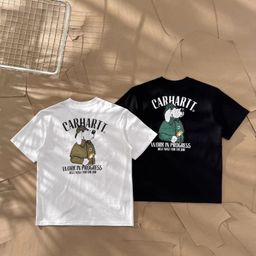 thumbnail for Foreign trade trendy brand in-stock car Kaha detective dog puppy couple short-sleeve 260g double yarn pure cotton T-shirt cross-border