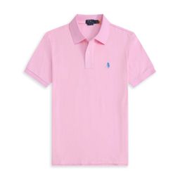 thumbnail for Classic men's RL pony polo shirt lapel embroidered solid cotton large size loose short-sleeved T-shirt