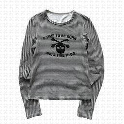 thumbnail for European and American ins color-blocked long-sleeved pullover printed sweatshirt hoodie round neck long sleeve striped print T-shirt retro high street