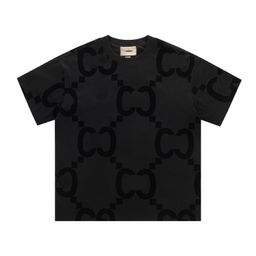 thumbnail for High version G home 25SS early spring new LOGO dark flocking printing short sleeve men's and women's loose T-shirt foreign trade cross-border