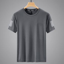 thumbnail for [Private Exclusive] Summer Ice Silk T-shirt Men's Crewneck Quick-drying Clothes Short-sleeved Thin Breathable Half-sleeved plus size Top