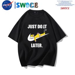 thumbnail for The Simpsons anime periphery cotton short sleeve t-shirt men's summer teen tide loose dropped shoulder half-sleeved top