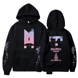 thumbnail for BTS Amazon cross-border new European and American tide around the youth league printed hooded velvet sweatshirt men's and women's sports