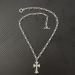 thumbnail for European and American cross-border jewelry vintage simple cross pendant necklace street hip hop punk men and women couple sweater chain