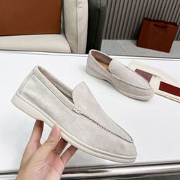 thumbnail for High Edition Men's Genuine Leather Pea Shoes Slip-on Sheep Flat Casual Shoes Lazy Loafers Women's Large Size Shoes