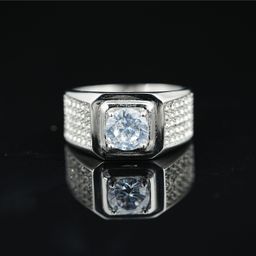 thumbnail for European and American direct sales cross-border popular TikTok hot sale starry moissanite gem ring fashion elegant couple ring