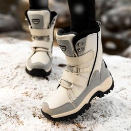 thumbnail for Cross-border snow boots women&#039s warm fleece-lined plus size winter waterproof non-slip northeast outdoor skiing shoes women