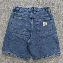 thumbnail for CROSS-BORDER E-COMMERCE AMERICAN RETRO CARHARTT LABEL WASHED CARGO LOOSE LIGHT DENIM SHORTS MID PANTS