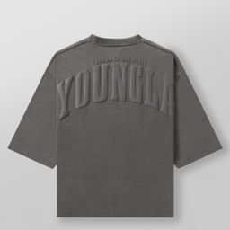 thumbnail for YOUNGLA Men's Oversized T-Shirt Foam Printed Cotton Short Sleeve American Sports and Fitness Casual Top