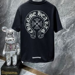 thumbnail for Correct Version of the Popular Chryson Chryssey 23Ss Luminous Big Horseshoe Sanskrit Double Yarn Short-Sleeved T-Shirt for Men