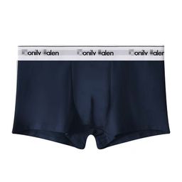 thumbnail for New Style Solid Color Simple Men's Underwear with Letter Waistband, Men's Boxer Briefs, Youth Student Shorts, Direct Sales from the Manufacturer