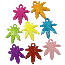 thumbnail for Cross-border solid color leaf flower leaf acrylic hanging hole bead DIY handmade bracelet string loose beads jewelry accessories pendant