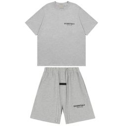 thumbnail for Fog Multi-Thread Essentials Stereo Silicone Letters Flocked Short-Sleeved High Street Casual Sports Shorts for Men and Women