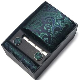 thumbnail for Gravata masculina de poliéster e seda jacquard tingida em fio, com estampa paisley, para negócios, escritório, casamento, fornecida diretamente pelo fabricante.