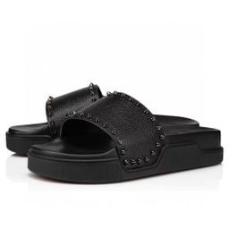 thumbnail for Red-soled slippers for men and women, non-slip thick-soled slip-ons, simple flat bottoms, comfortable sandals for wearing outside, and light flat heels