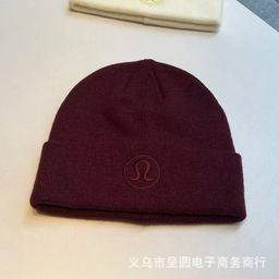 thumbnail for New lulu knitted hat women's autumn and winter fashion versatile face show small woolen hat windproof warm Lulu cold hat