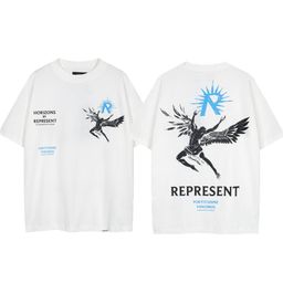 thumbnail for REPRESENT ICON American-style Skull Antique Retro Doberman Printed High Street Shark Short Sleeve Men's T-Shirt