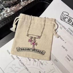 thumbnail for Ultra flash cross paper clip necklace women's niche light luxury style high-end clavicle chain fashion and versatile temperament necklace