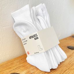 thumbnail for Zhuji meias de algodão puro com fundo de toalha, meias masculinas brancas de cano médio, esportes, ciclismo, roupas de trabalho, badminton, basquete, meias confortáveis