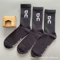 thumbnail for On袜子昂跑情侣款袜子纯色男女四季款潮袜时尚中长筒运动袜子批发