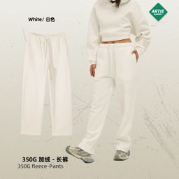 thumbnail for 2026 Fall/Winter New 350g Thick Straight Fleece Solid Color Men's Pants Loose Athleisure Pants Men's