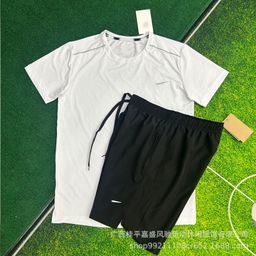 thumbnail for Wholesale shorts men's breathable woven sports cropped pants sports student track and field training running fitness quick-drying suit men