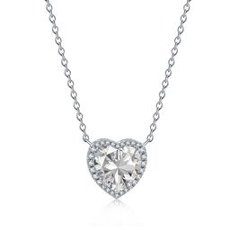 thumbnail for Lin Lang s925 Sterling Silver Love Necklace Female Inlaid Zircon Fashion Heart-shaped Personality Design Clavicle Chain Live Explosions