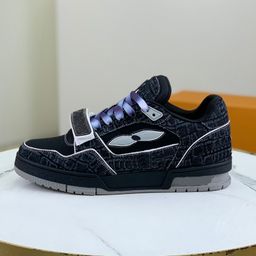 thumbnail for 2025 Spring and Autumn New Crocodile Embossed Men&#039s and Women&#039s Sports Casual Shoes Non-slip Velcro Flat Small White Shoes Board Shoes