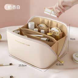 thumbnail for Cosmetic Bag Women's Portable High-color Value 2025 New Travel Wash Storage Bag PU Leather Cosmetic Storage Bag