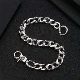 thumbnail for CH Chao Brand Thai Silver Vintage Old Gloss Lobster Button Pants Chain Bag Chain Classic NK Cruciferous Hanging Chain