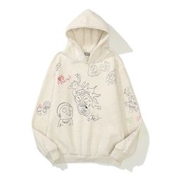 thumbnail for 2021 autumn and winter new Meichao Kanye with the same cartoon flower hip hop men's and women's casual hooded long-sleeved fleece sweatshirt
