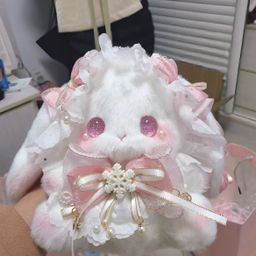 thumbnail for Cute Small Bag Handmade Rabbit Doll Shoulder Bag High Color Value Ins Style Sweet Crossbody Bag Doll Rabbit Bag