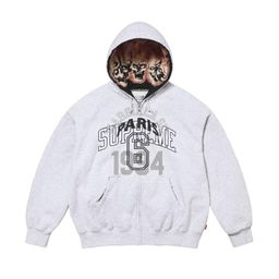 thumbnail for Satin Appliqu Hooded Sweatshirt American Street Brand Letter Embroidered Sweater for Men