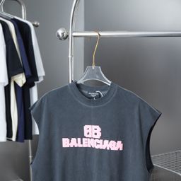 thumbnail for B&#039;s Paris Cross-Border Export Summer New Letter Foam Printed Vest T-Shirt for Men and Women, One Piece Drop Shipping