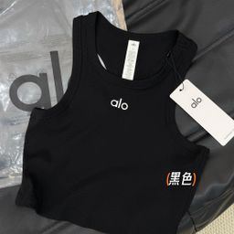 thumbnail for 现货ALO螺纹背心短款字母瑜伽腰工装运动跑步健身日常内搭外穿批