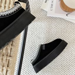 thumbnail for New ethnic style weaving thick-soled snow boots, women's plus-size cotton boots, cowhide wool plush plush anti-slip foreign trade cross-border