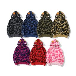 thumbnail for Cross-border Foreign Trade Wholesale Classic Camouflage Shark Autumn Hooded Sweater Men's Youth Cardigan Zipper Embroidered Jacket