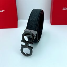 thumbnail for Phila belt men's figure 8 buckle wide waist seal cowhide smooth buckle business pants belt high-end and durable