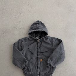 thumbnail for in stock Heavy Retro J130 American Style Hooded Middle Washed Old Canvas Cotton Jacket Coat Unisex